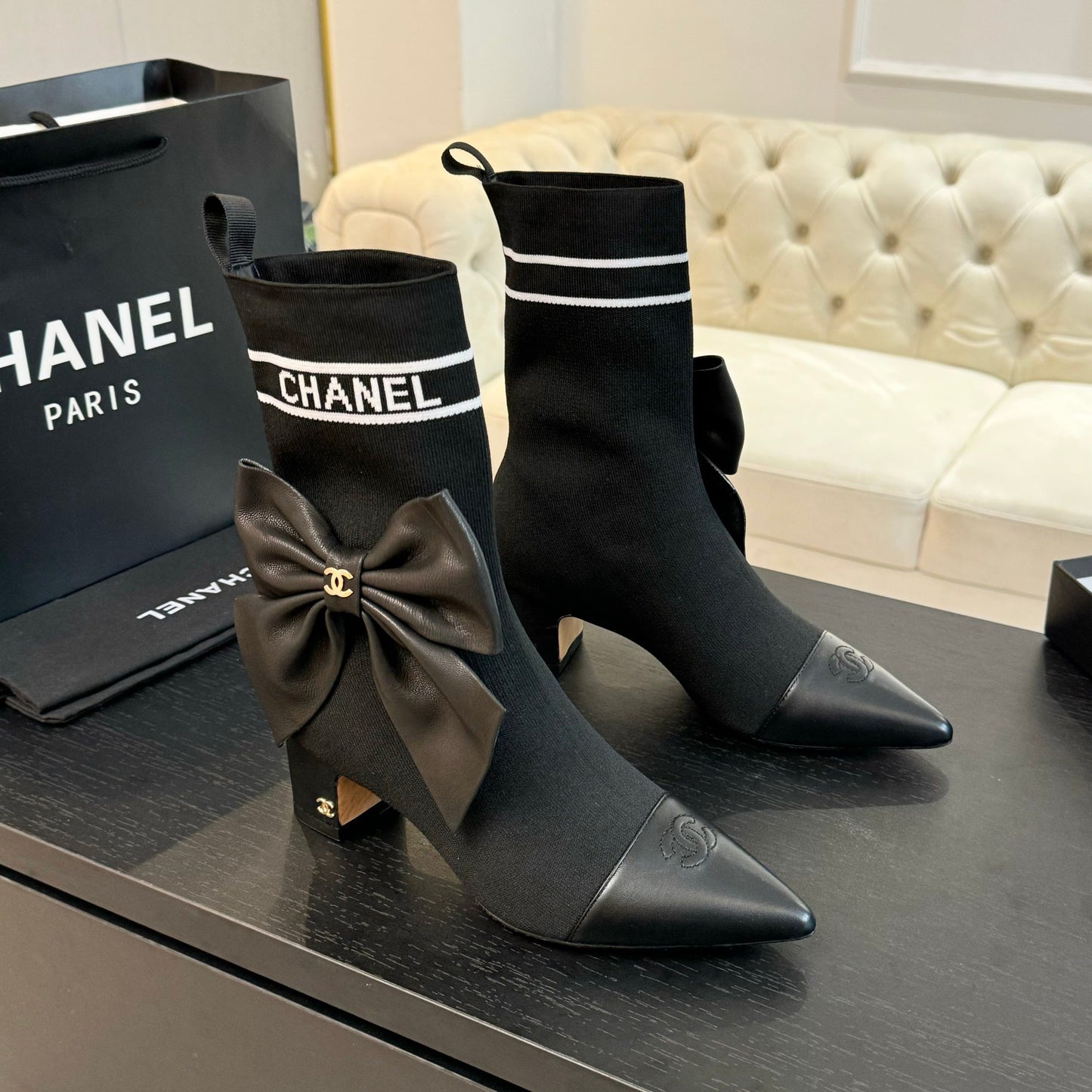 CNL Fashion Knitted High Heel Sock Boots 0724102303