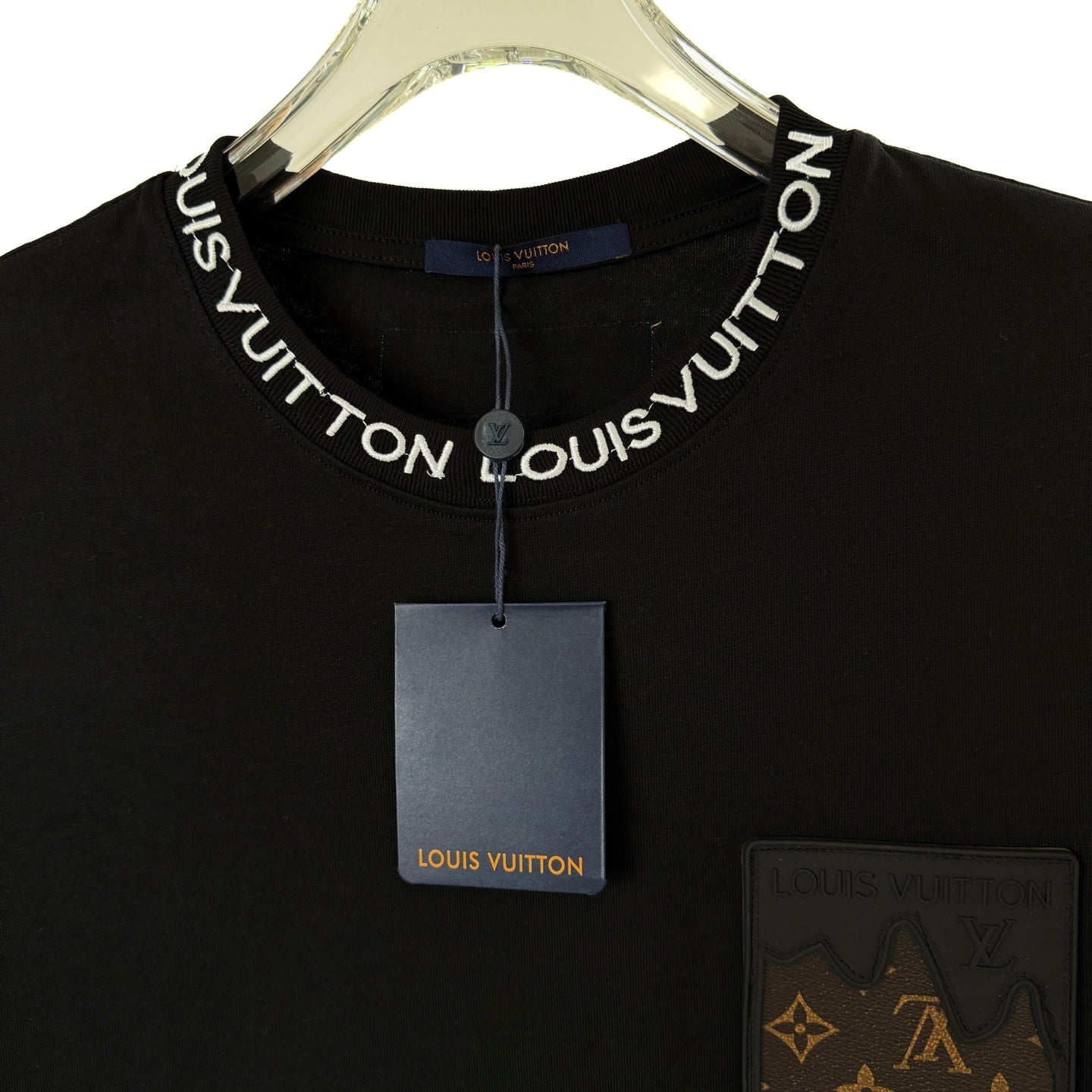 LV Embroidered leather logo T-shirt 1825042507