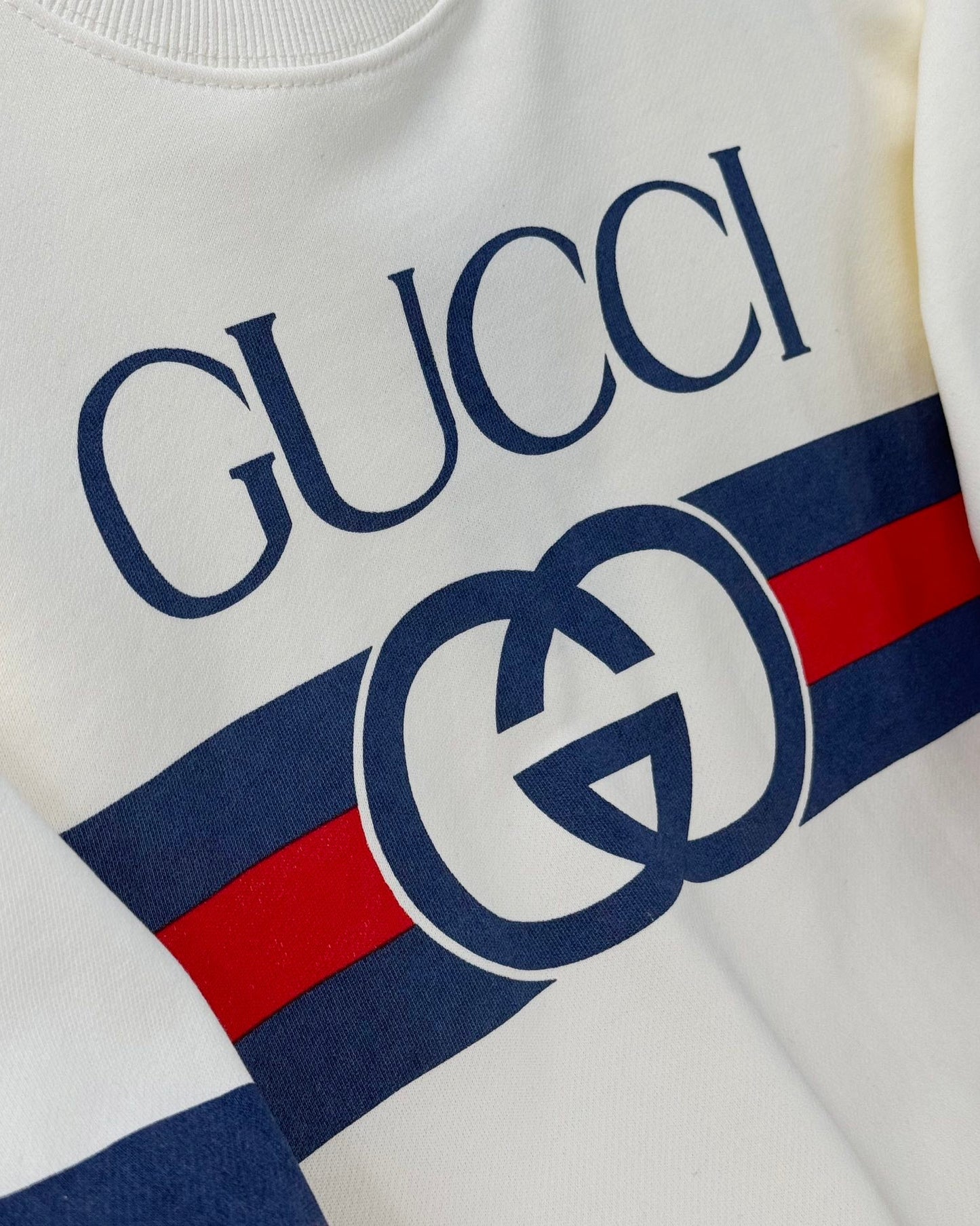 GG 24ss red and blue striped print sweatshirt 1824102213