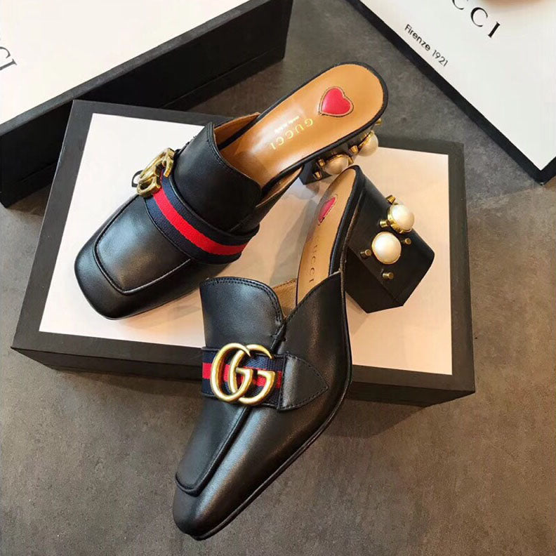 G Classic pearl heel loafers 1824070204
