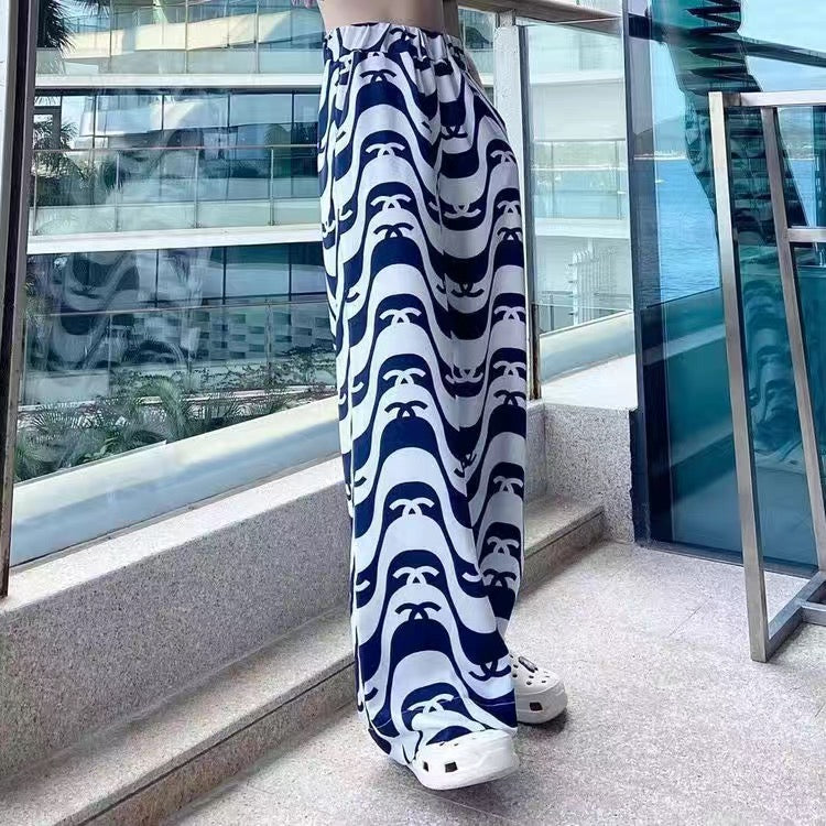 Fashion Printed Casual Wide Leg Pants PD1023080806