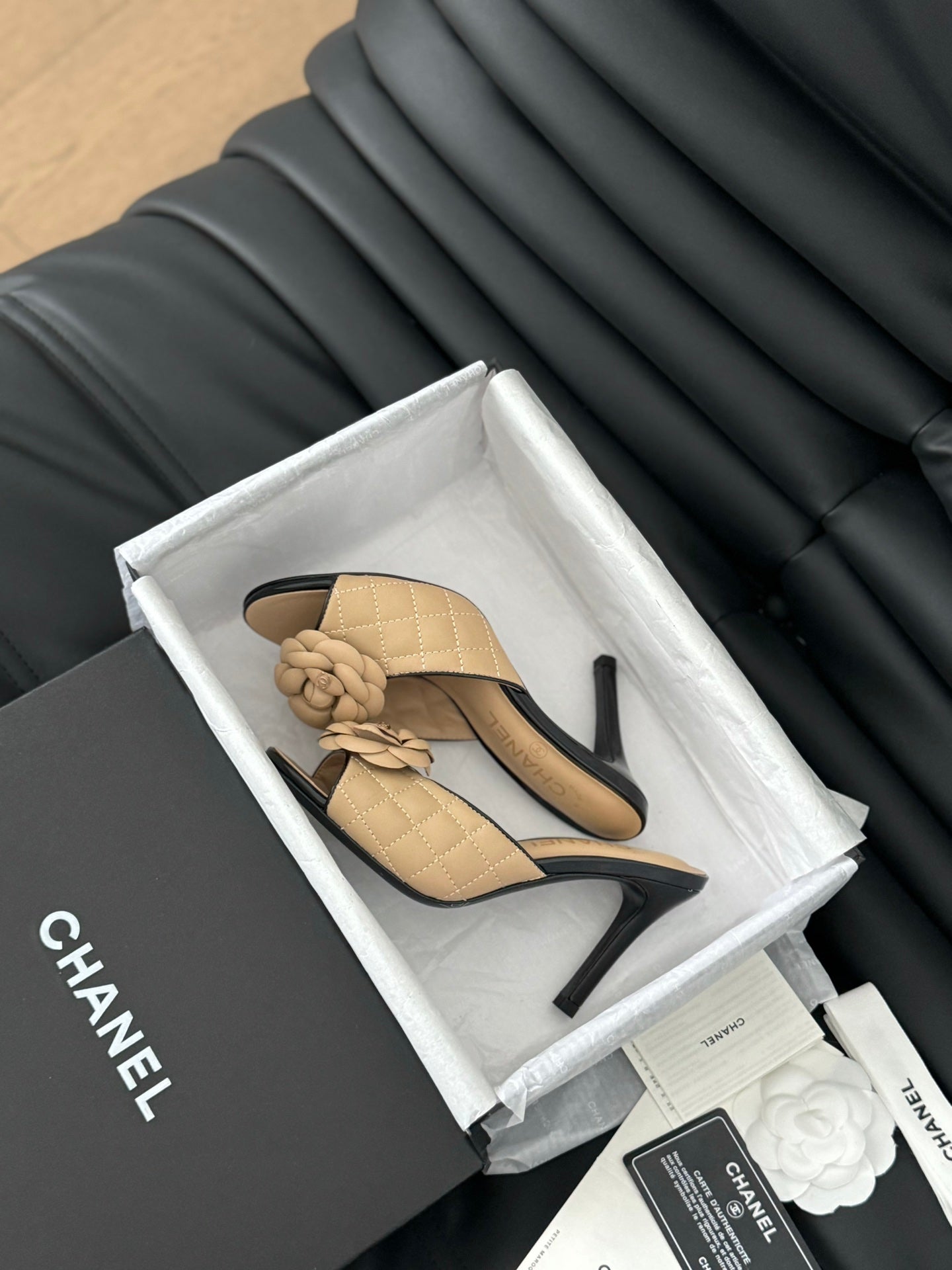 CNL 24SS camellia high heel slippers 0724042708