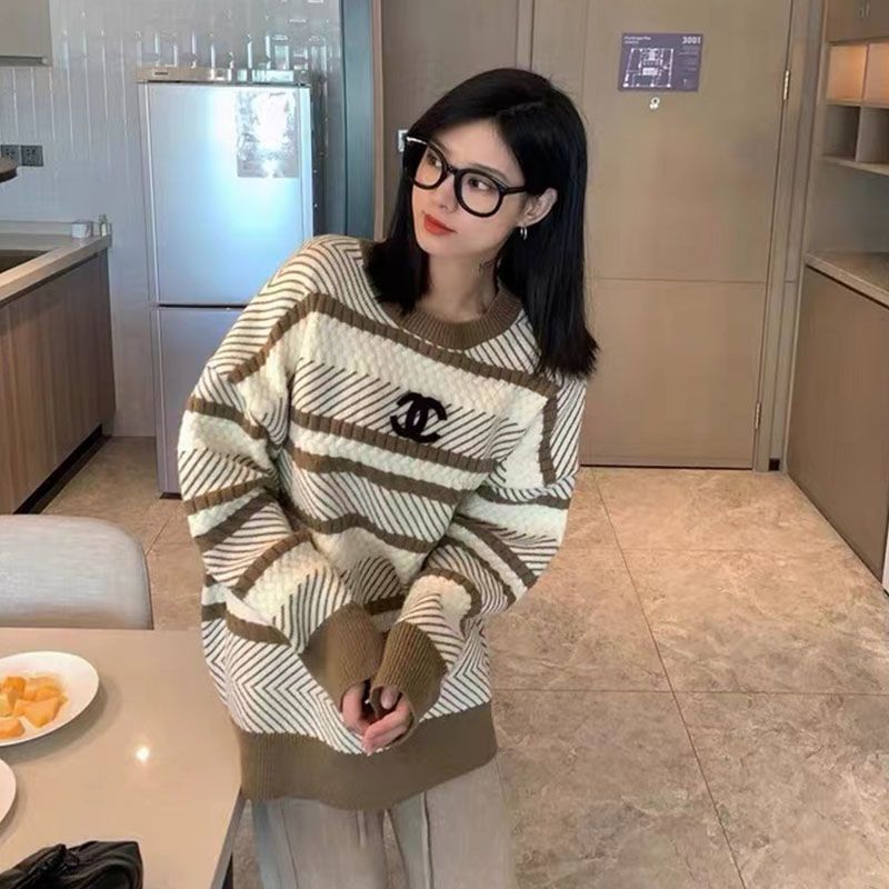 Loose pullover lazy style knitted sweater 0823120702