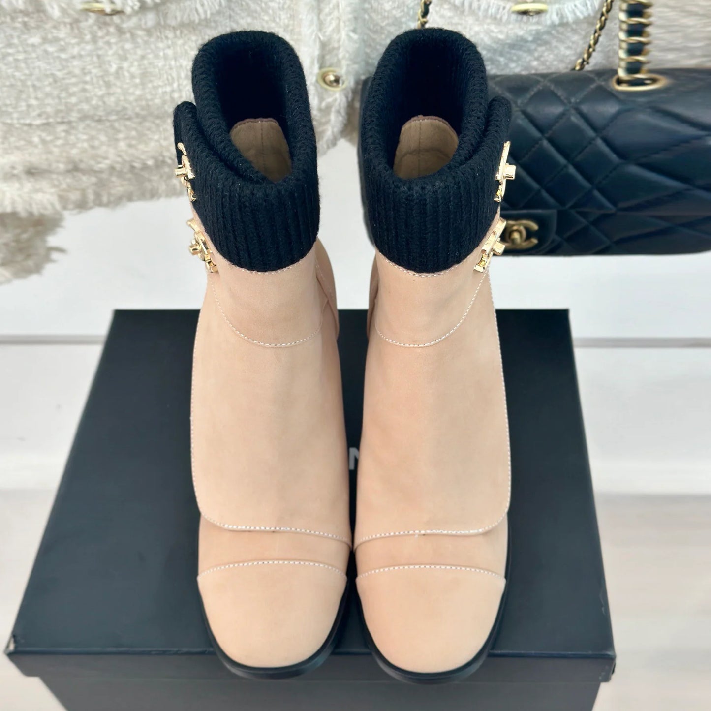 Classic knitted yarn tube short boots 1024111304