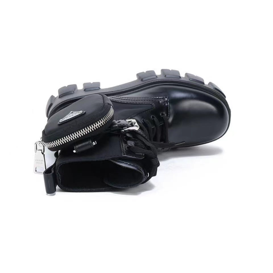 Classic triangle logo platform women's boots