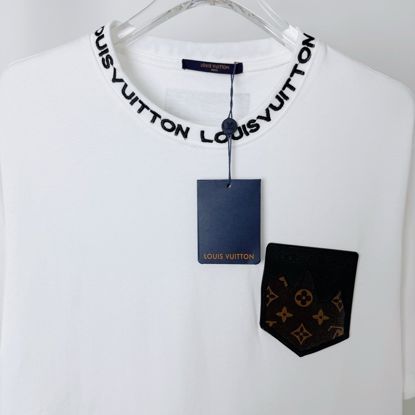 LV Embroidered leather logo T-shirt 1825042507