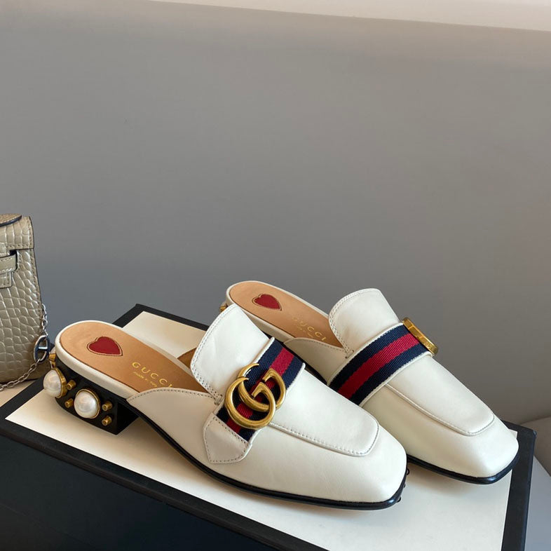 G Classic pearl heel loafers 1824070204