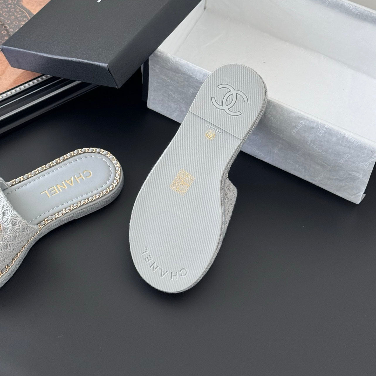 CNL women's platform chain double C slide sandal 1825042902