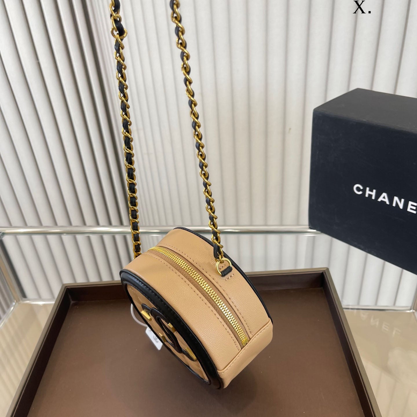 Brown Retro Small Round Cake Bag WLFBG23021722