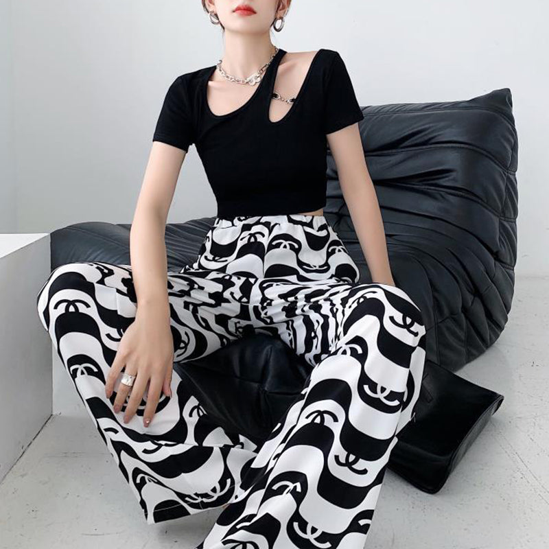Fashion Printed Casual Wide Leg Pants PD1023080806