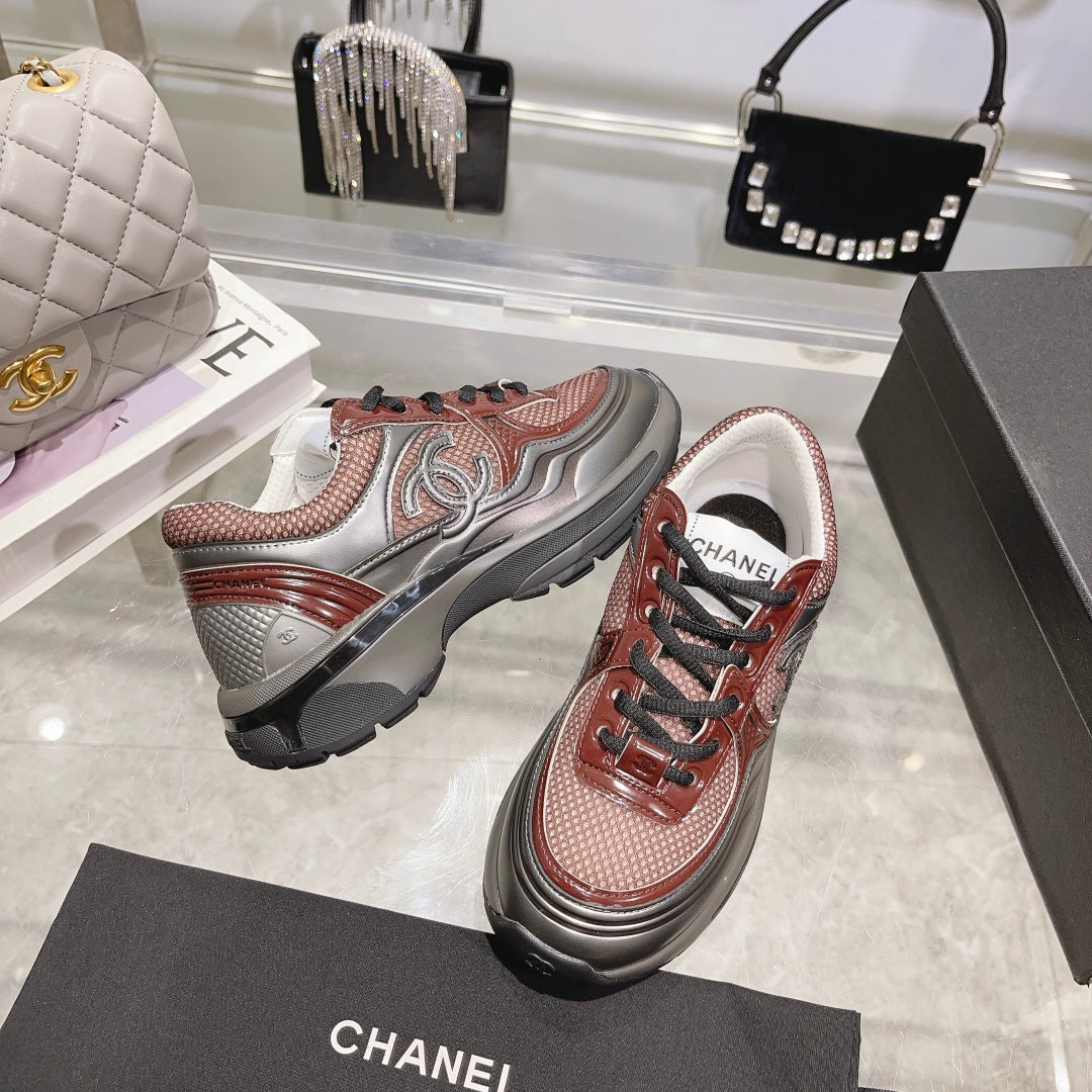 Plaid Wool Stitching Casual Sneakers XC0823081401