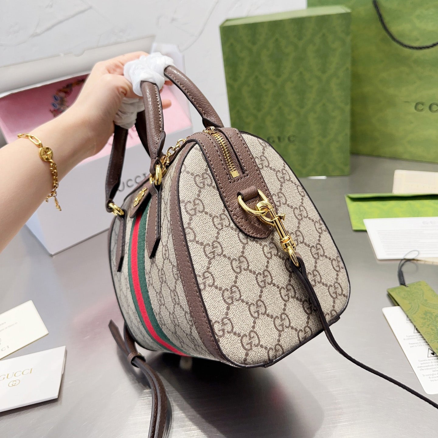 Leather Version Boston Bucket Bag XC16060402