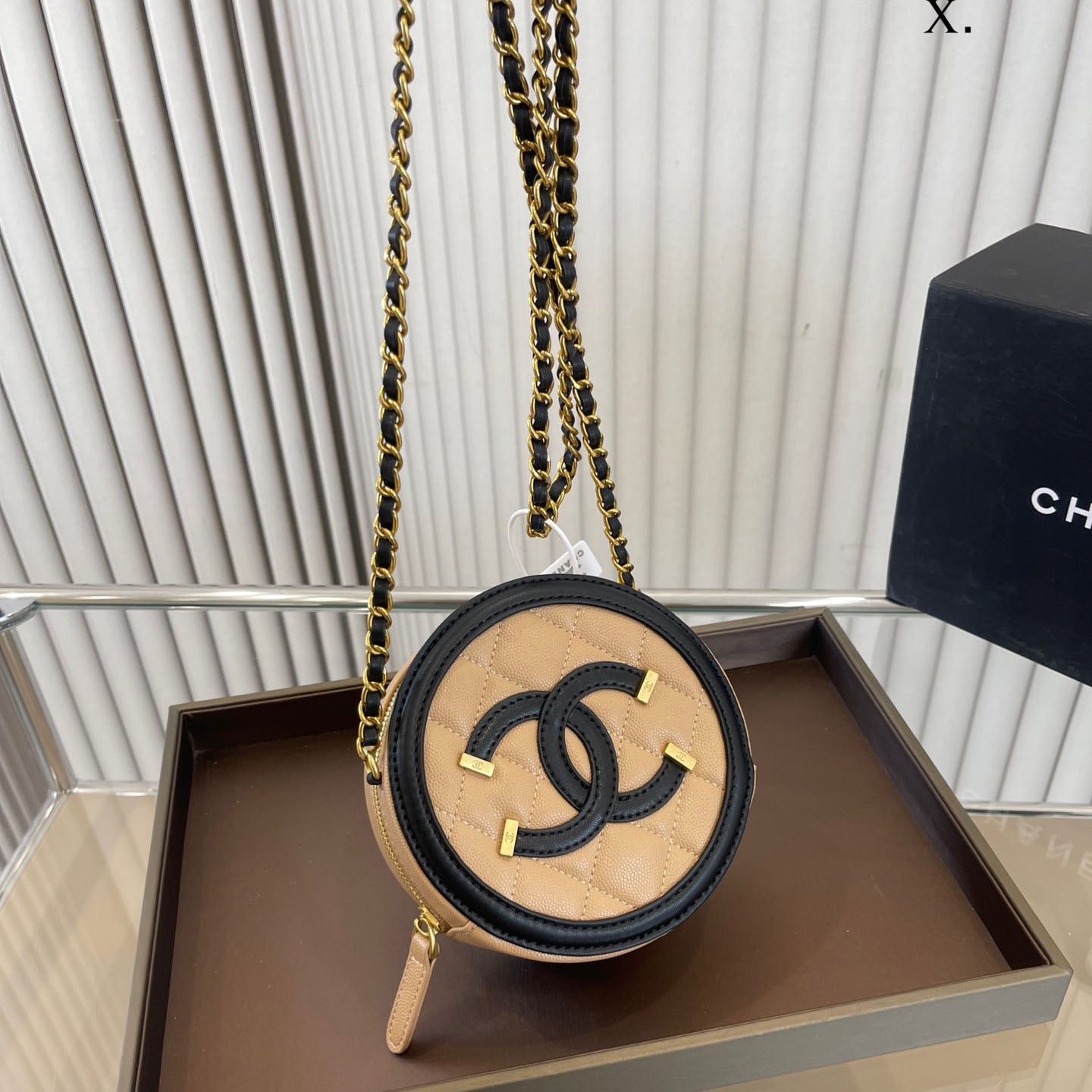 Brown Retro Small Round Cake Bag WLFBG23021722