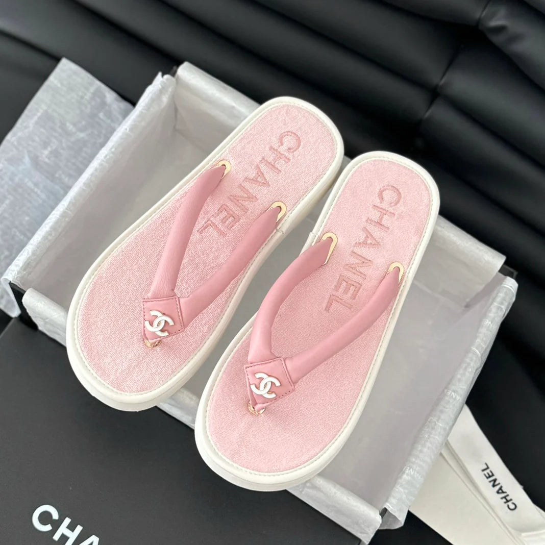 New Velvet Thick Bottom Flip Flops 1025050705