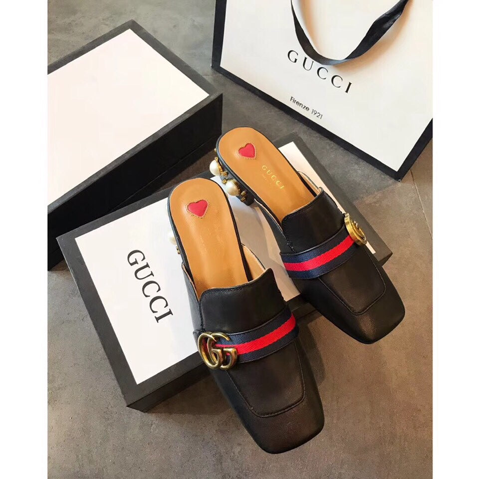 G Classic pearl heel loafers 1824070204