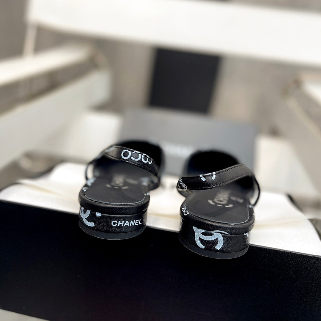 Camellia Print Stylish Classic Flat Sandals XC1623072802