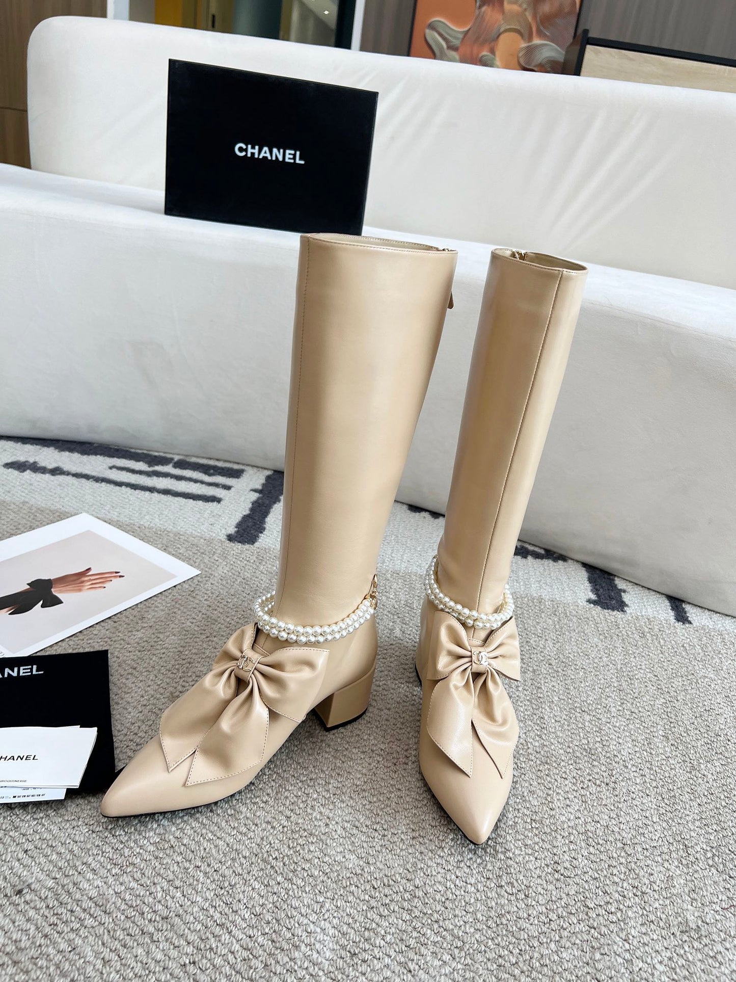 Zipper Pearl Boots 0724090507