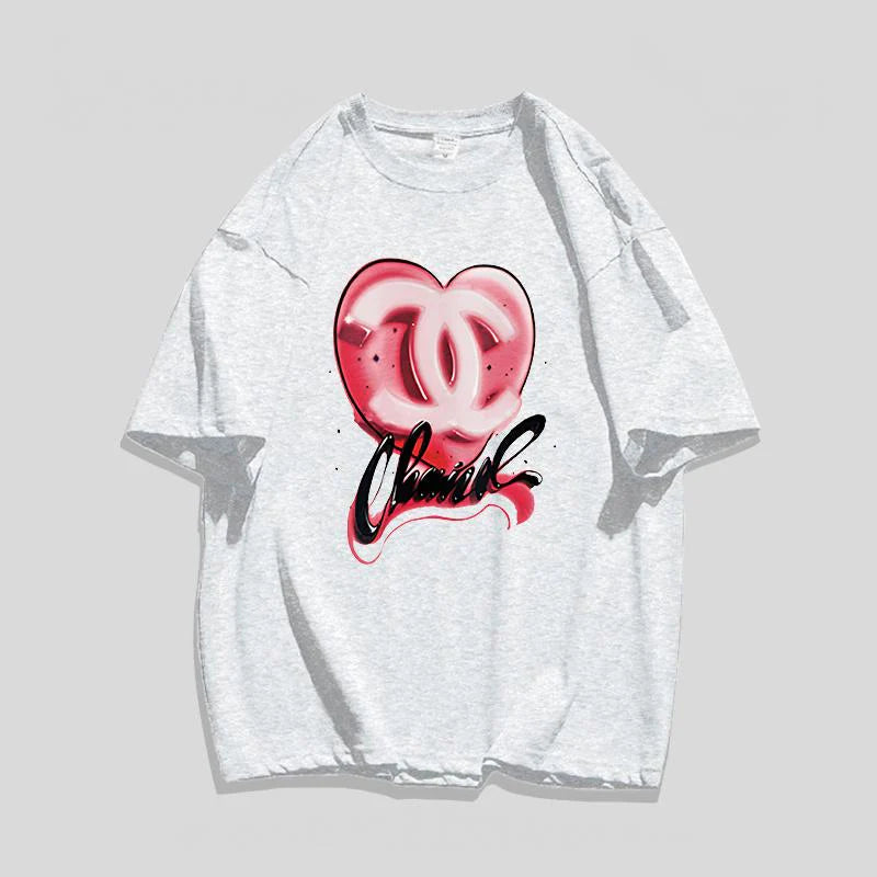 Fashionable Versatile Cotton Round Neck Loose Top 1024071526