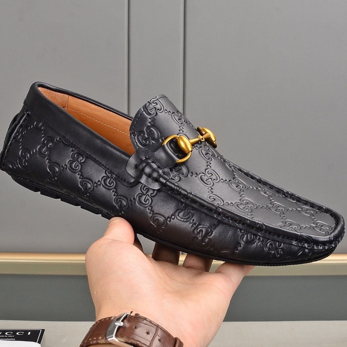 Men's embossed loafers 1824053102