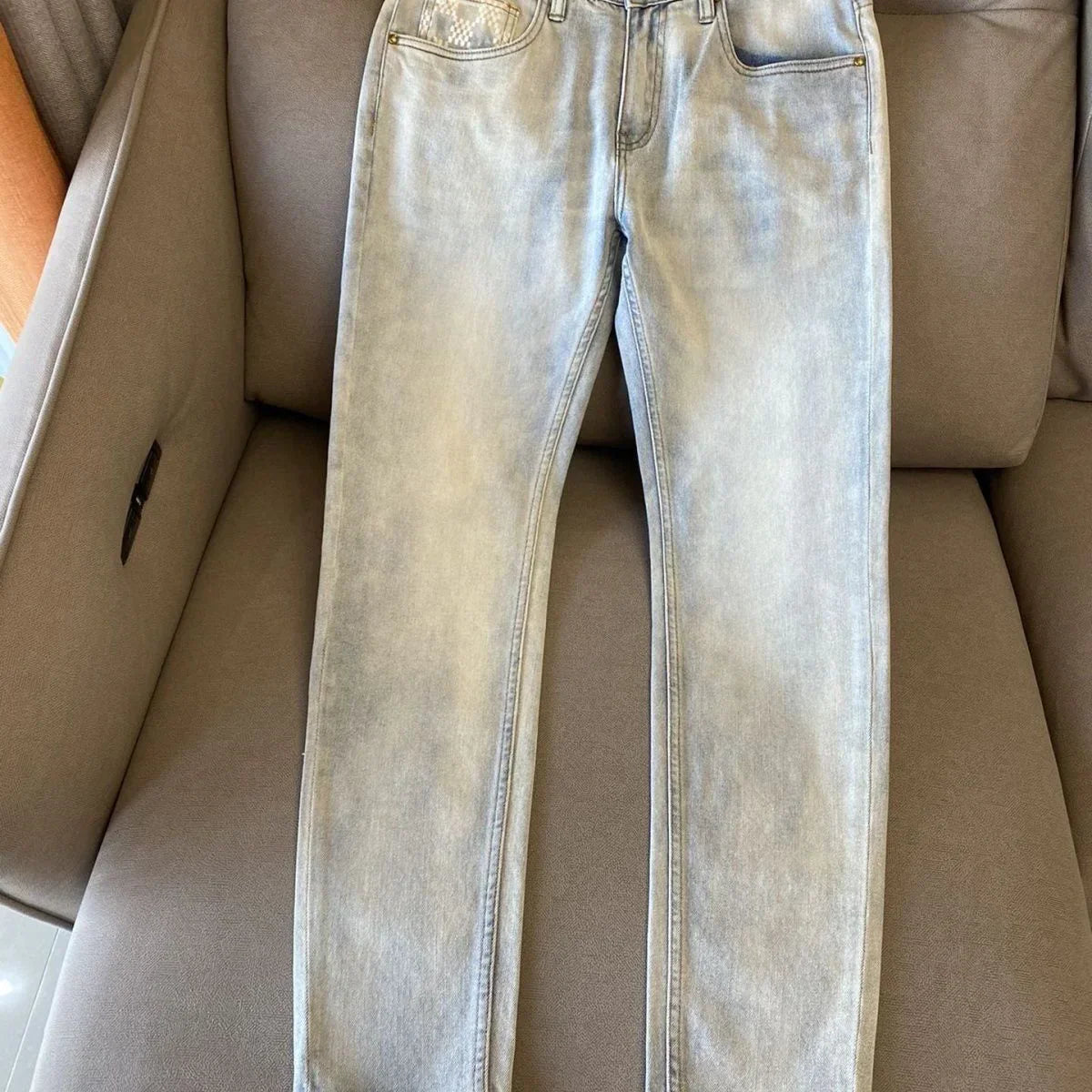 New Letter Embroidered Ripped Trousers 1024051501