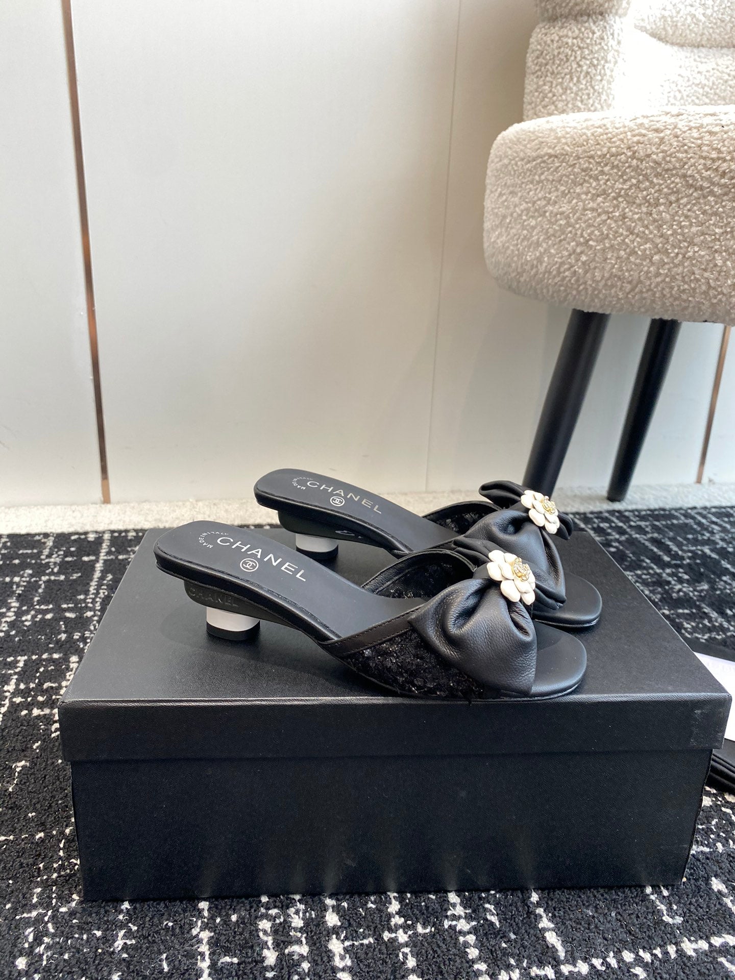 CNL 24SS bow low heel slippers 0724042706