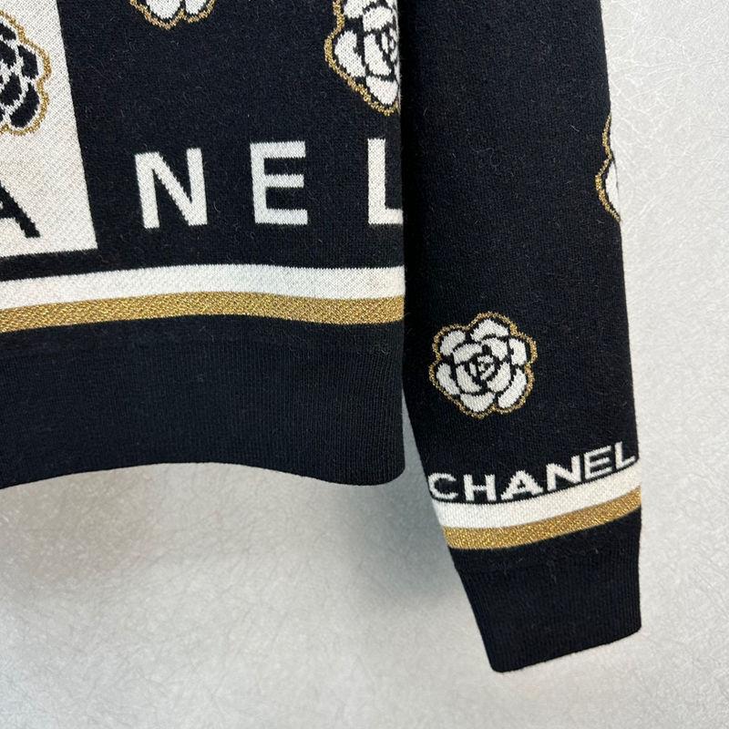 Camellia Small Fragrance Color-block Pullover Sweater Women's Design Sense Elegant op-PD05202312201