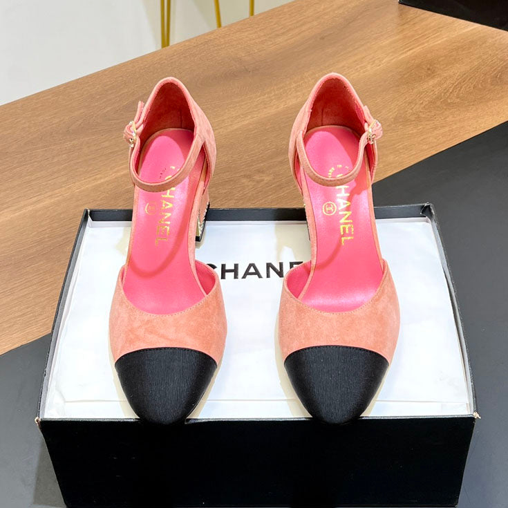 CNL Rhinestone square heel high heels 1824082802