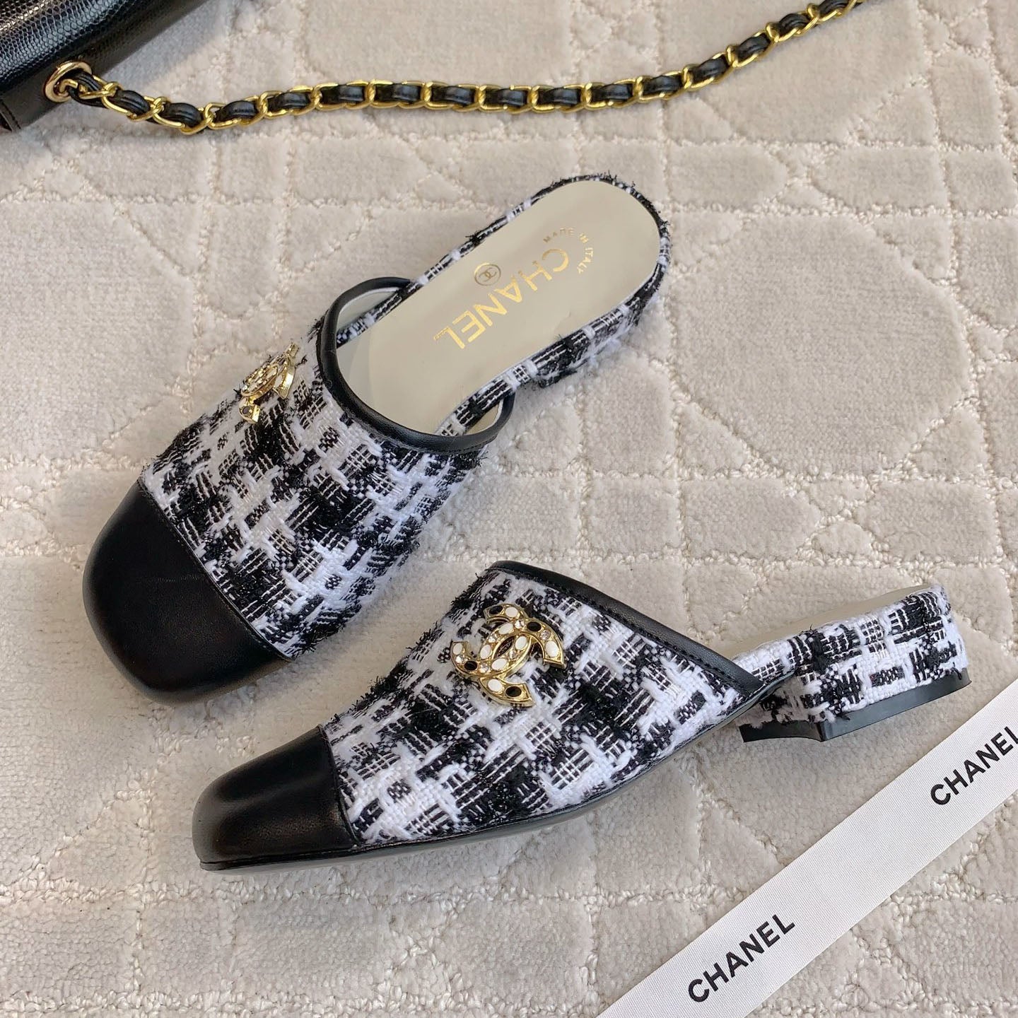 CHA High heel mule slippers (Heel 5.5/2.5CM) 1825022815