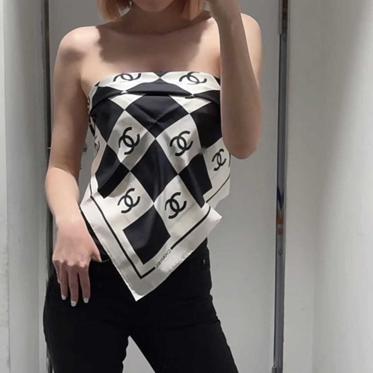 Women's inner tube top silk scarf PD10041308