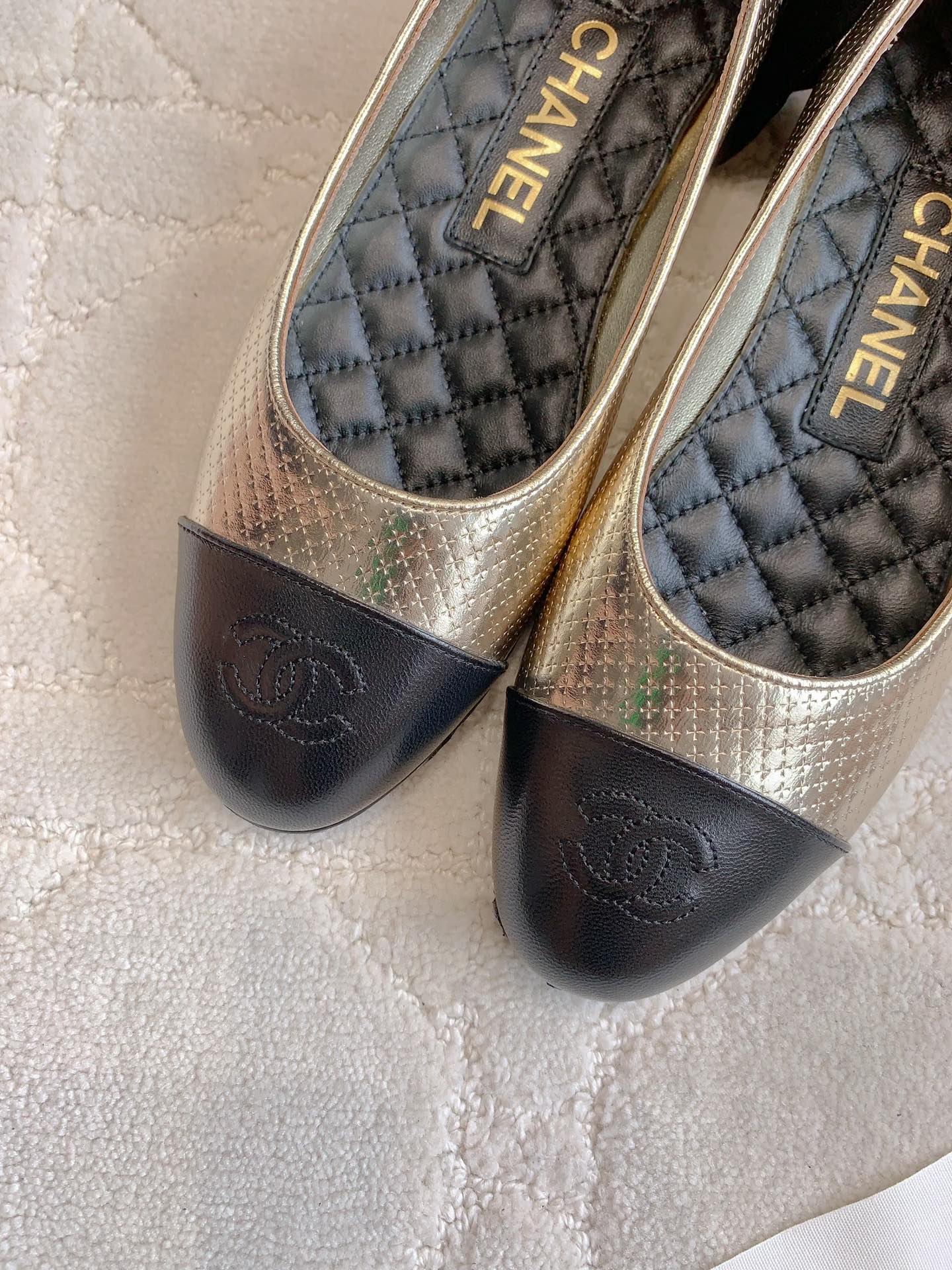 CHA Pearl anklet bow embellished ballet flats 1825022814