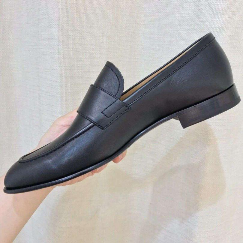 Luxury Black Letter Slip On Loafers