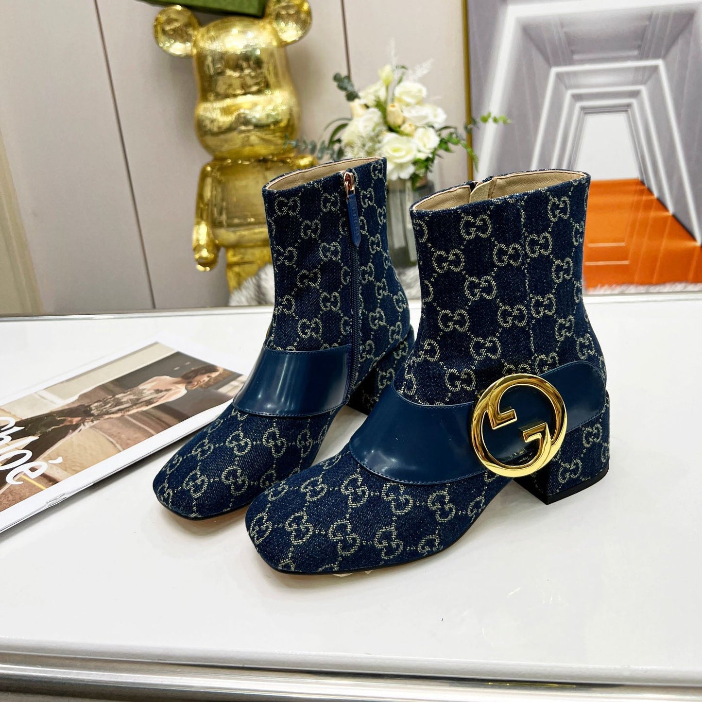 New chunky heel nude boots fashion boots