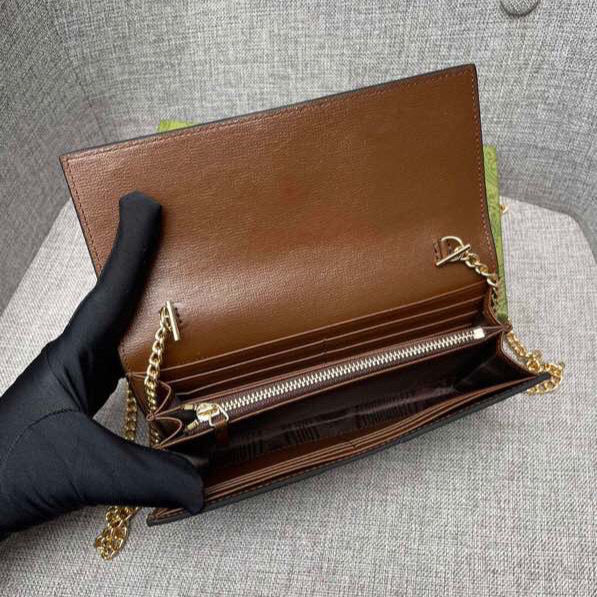 New Wallet Ladies New Wallet Ladies Leather Long Wallet Chain Bag S 01