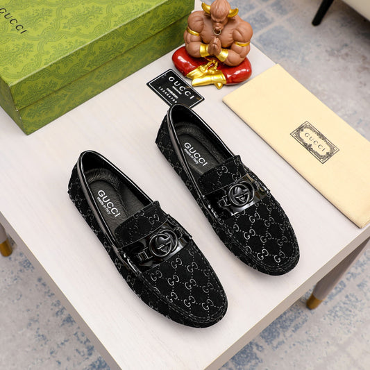 G fashion all-black printed slip-ons 0724091402