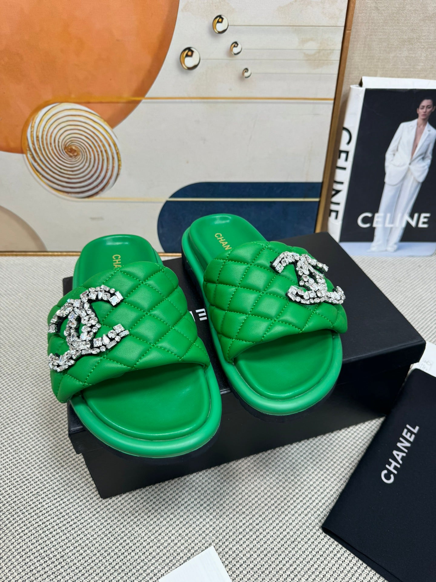 CNL dopamine color thick-soled Velcro women's slippers 0724042705