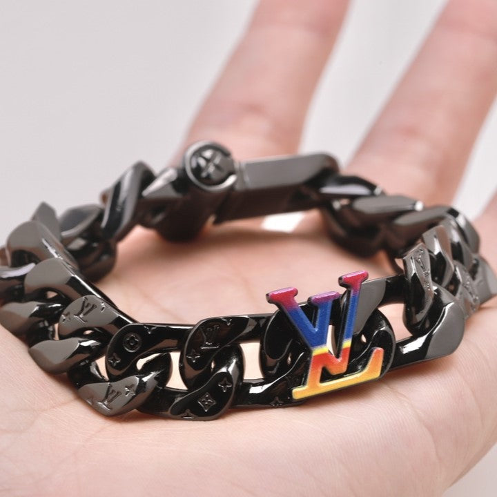 Black Metal Cuban Bracelet XC0823101601
