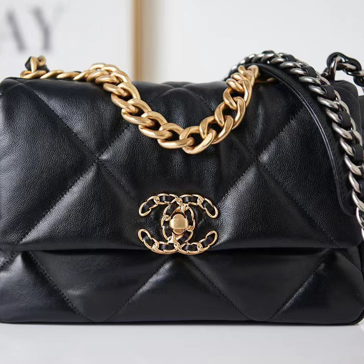 Handbag With Gold&Silver-toned Hardware