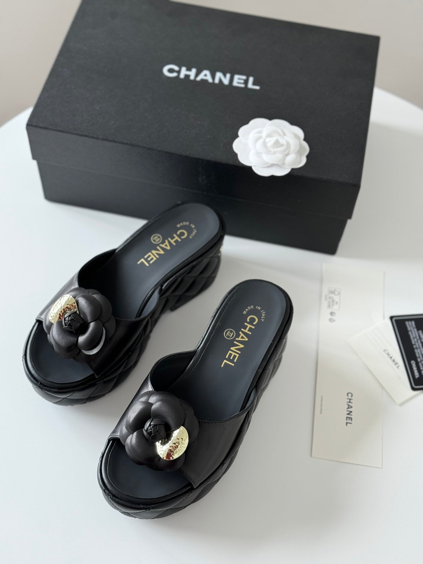 CNL 24SS camellia platform slippers 0724042709