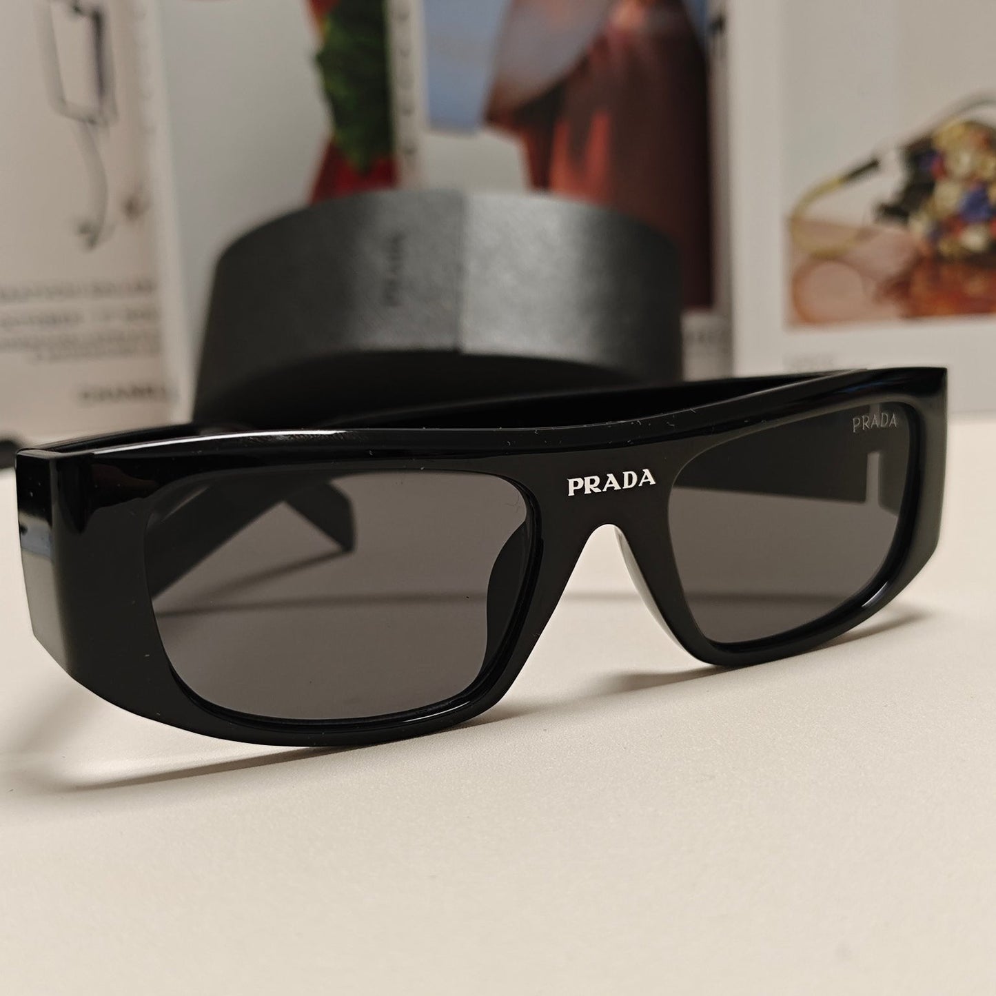 24 new unisex retro rectangular integrated sunglasses 1824042404