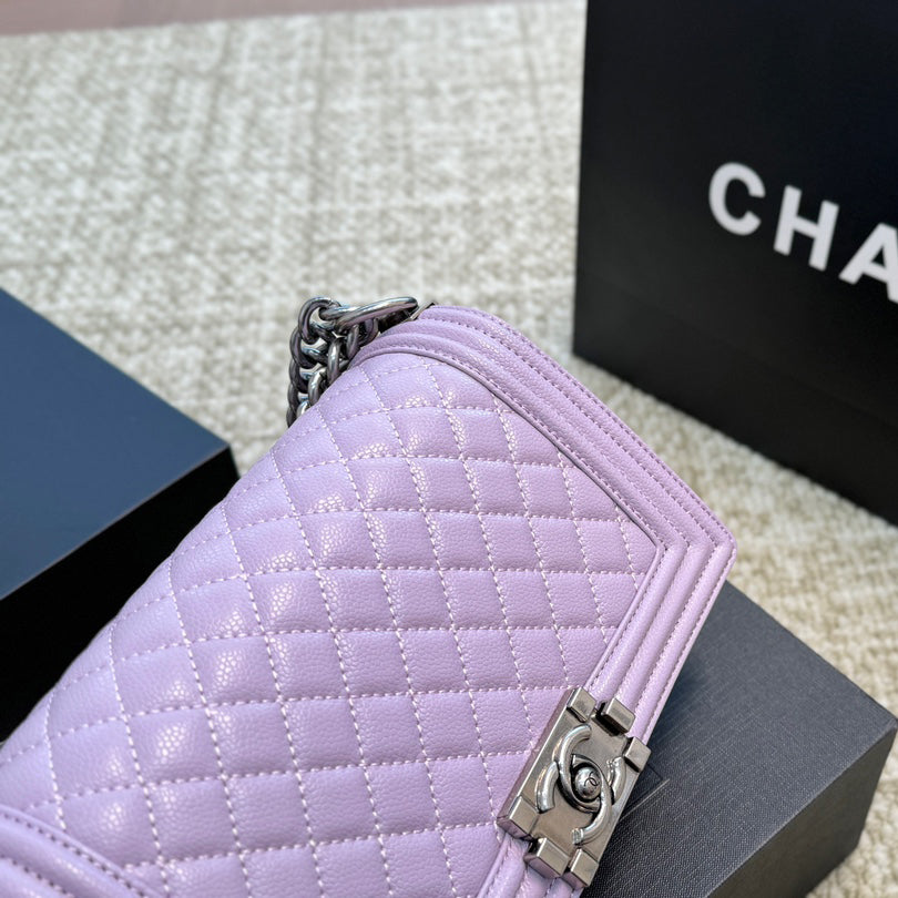 Quilted Caviar Silver Lock Bag 1824050305