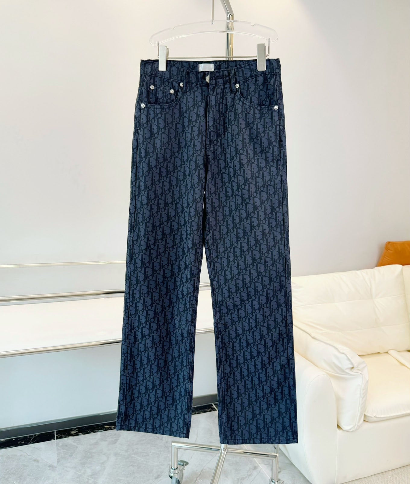 CD Unisex all-over printed jacquard jeans and trousers 1824101101