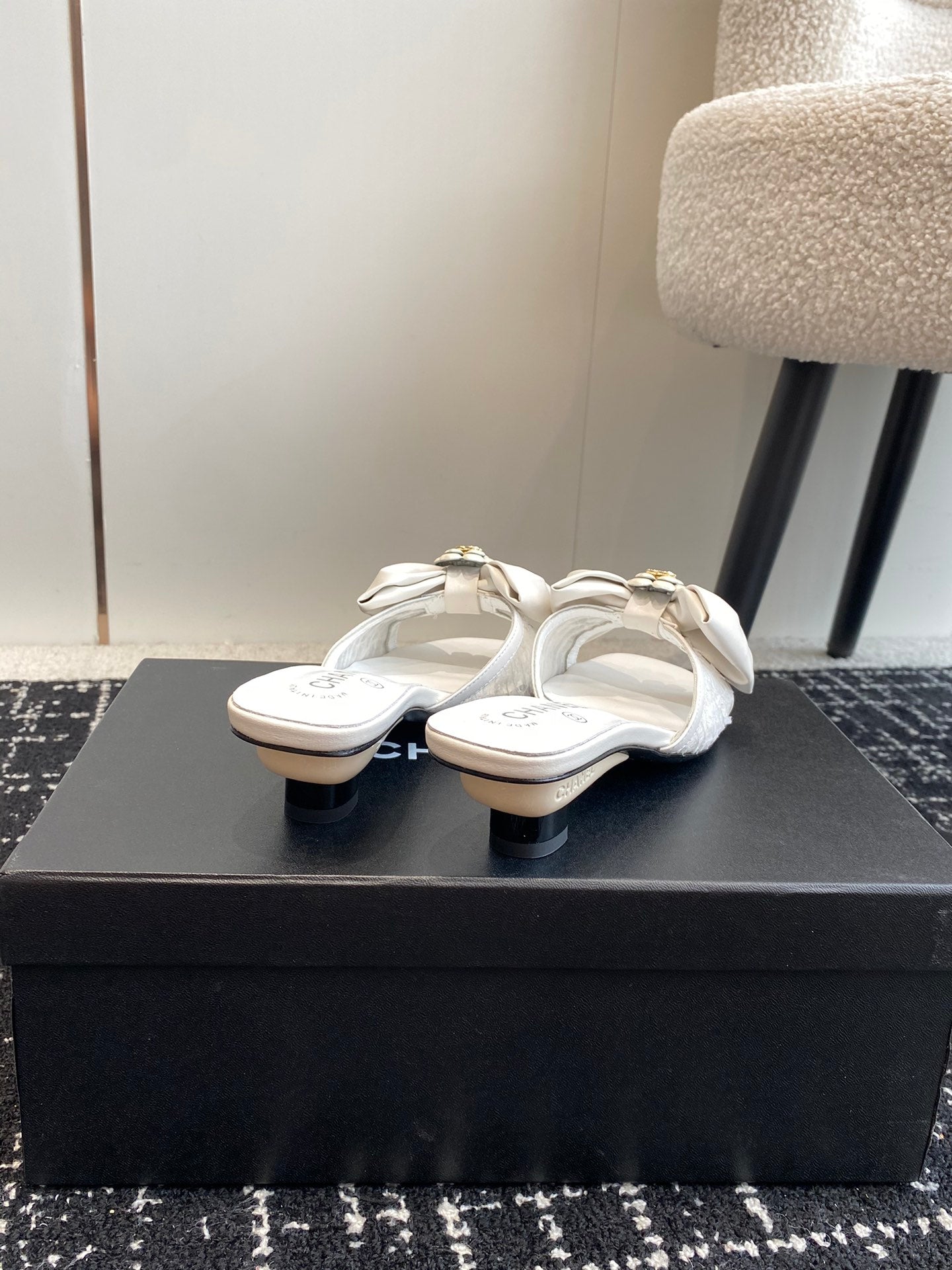 CNL 24SS bow low heel slippers 0724042706