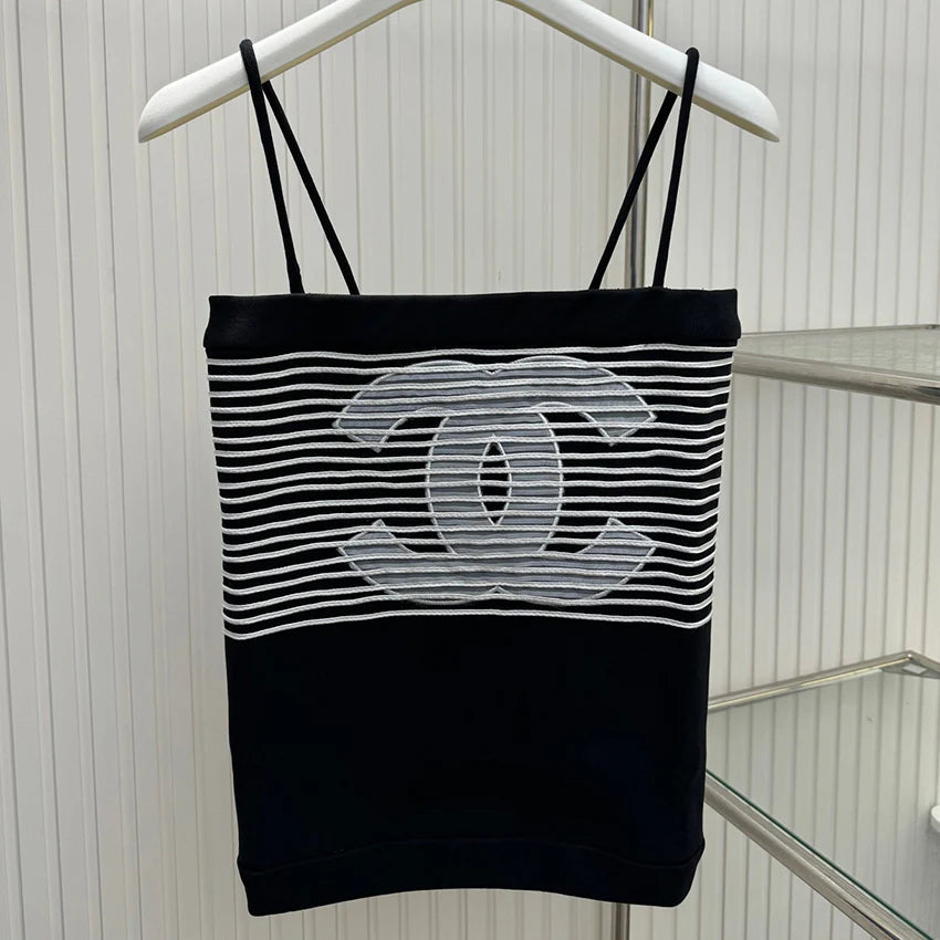 Stylish ribbed cotton knit suspender belt 1024052712