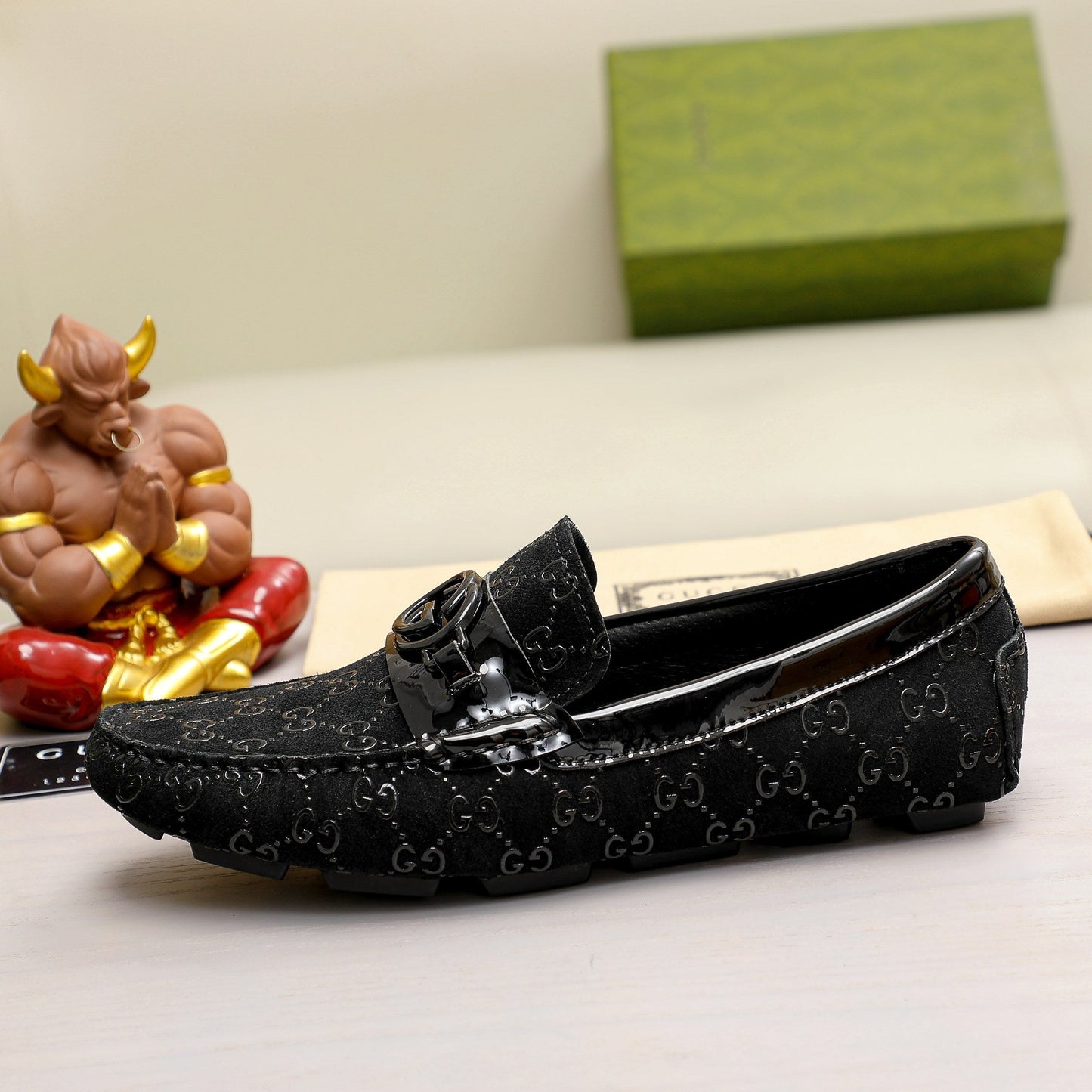 G fashion all-black printed slip-ons 0724091402