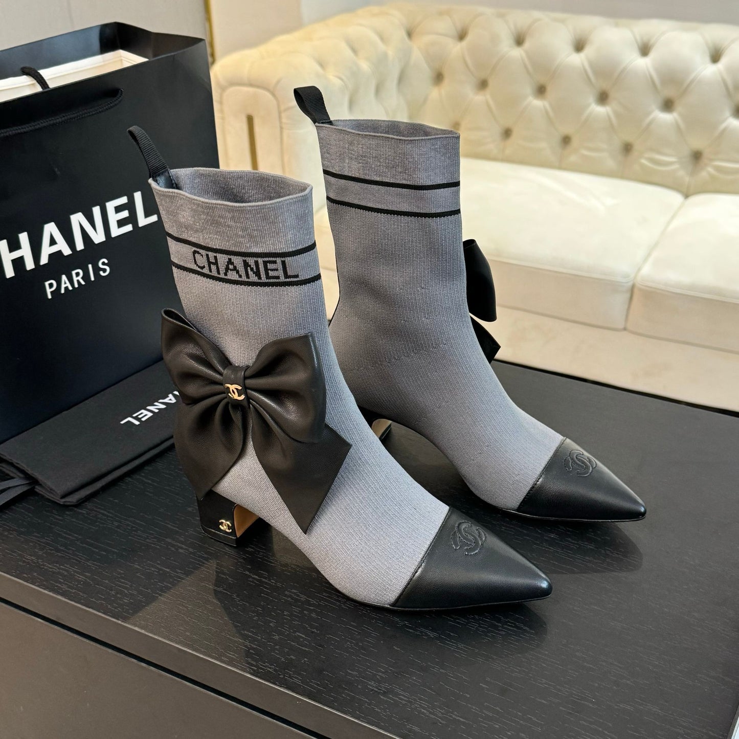 CNL Fashion Knitted High Heel Sock Boots 0724102303