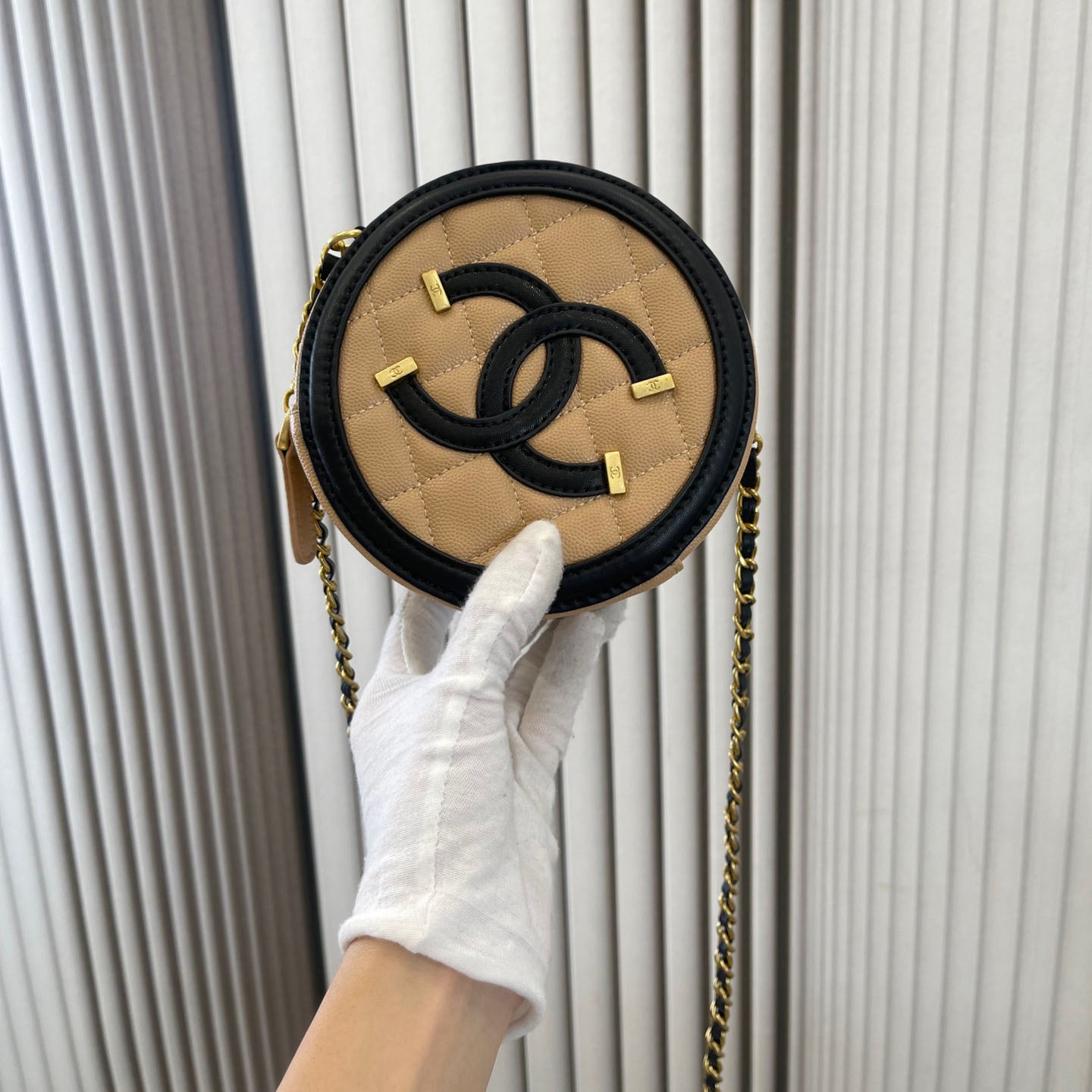 Brown Retro Small Round Cake Bag WLFBG23021722