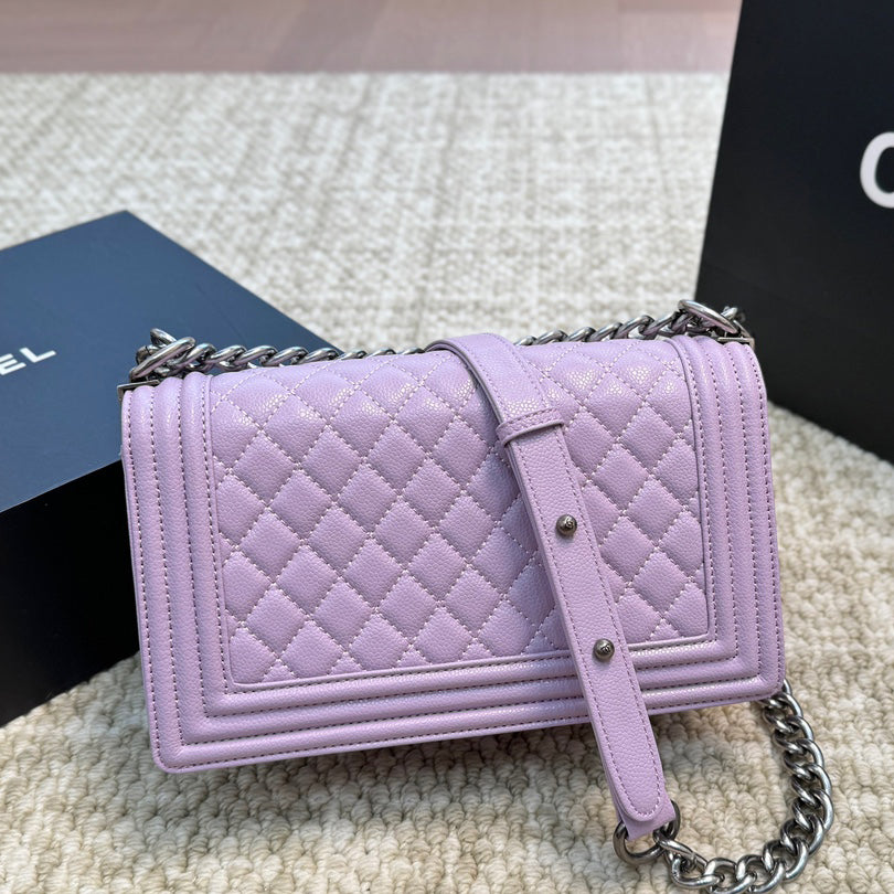 Quilted Caviar Silver Lock Bag 1824050305