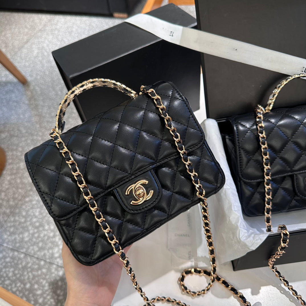 23A metal full diamond handle miniCF metal buckle bag XC16070604