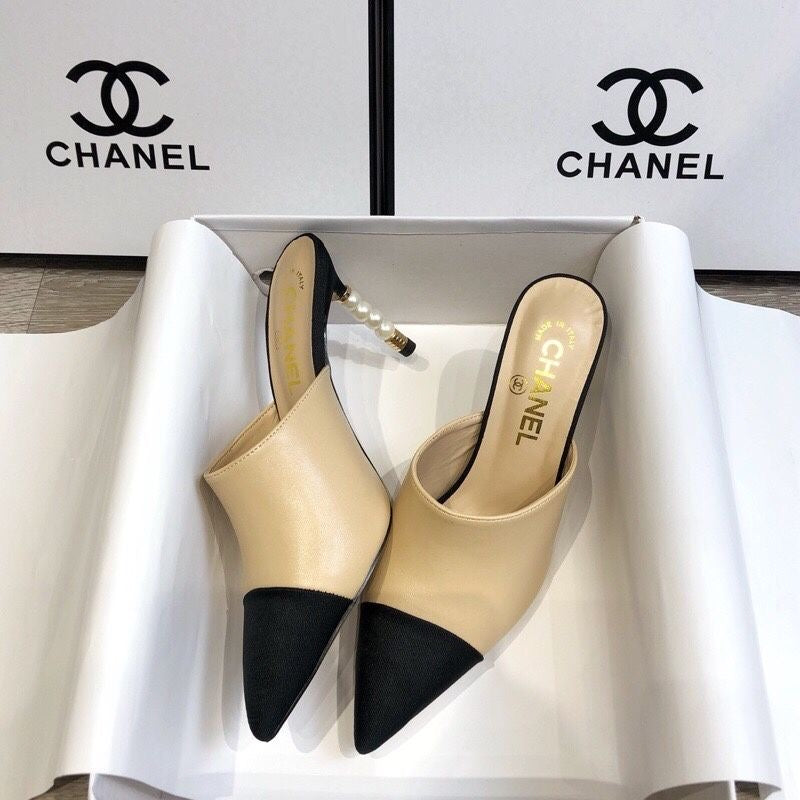 Elegent Logo Black and White Women's High Heeled