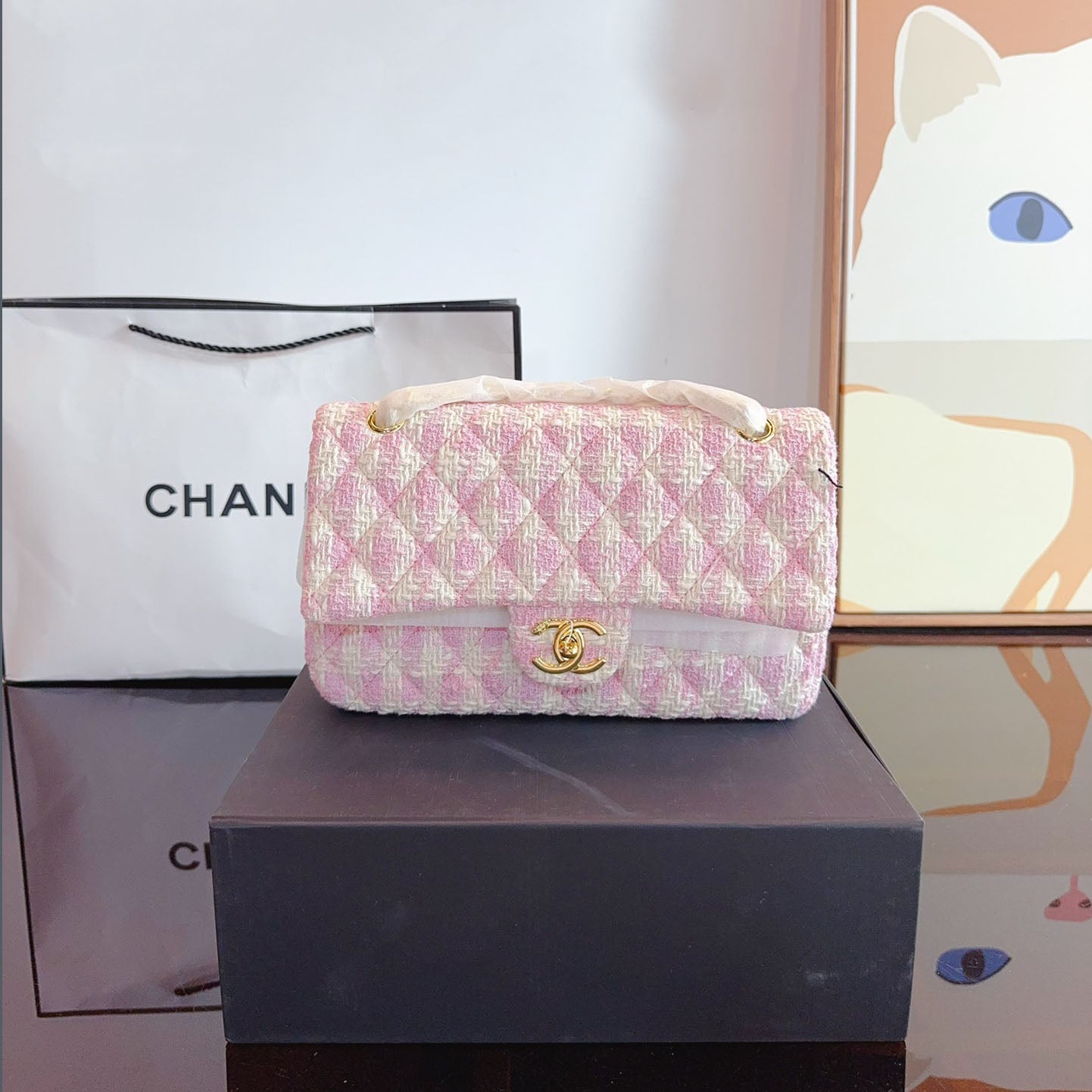 CHL CF series woolen woven chain bag XC24092531